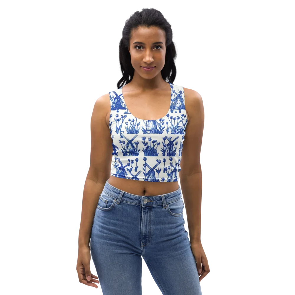 Bluebell Windmills on Crop Top — Front