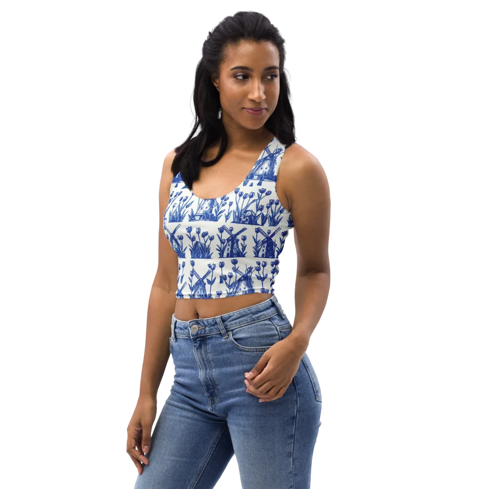 Bluebell Windmills on Crop Top — Left Front