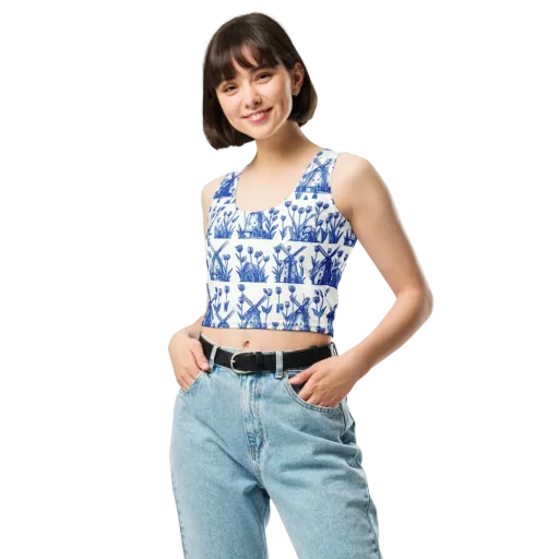 Bluebell Windmills on a Crop Top
