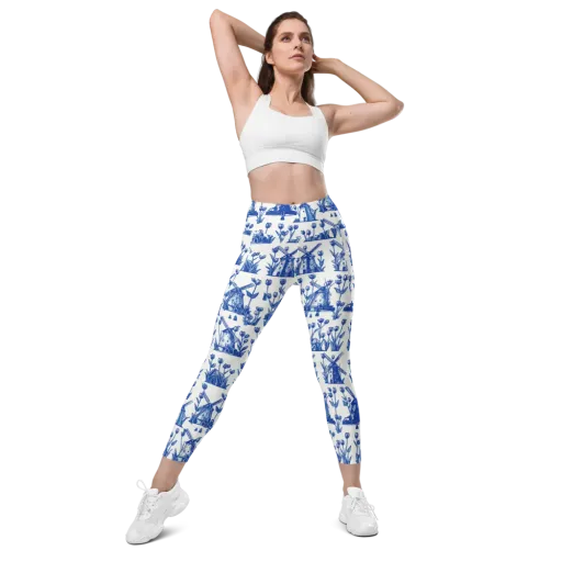 Bluebell Windmills on a Leggings with Pockets