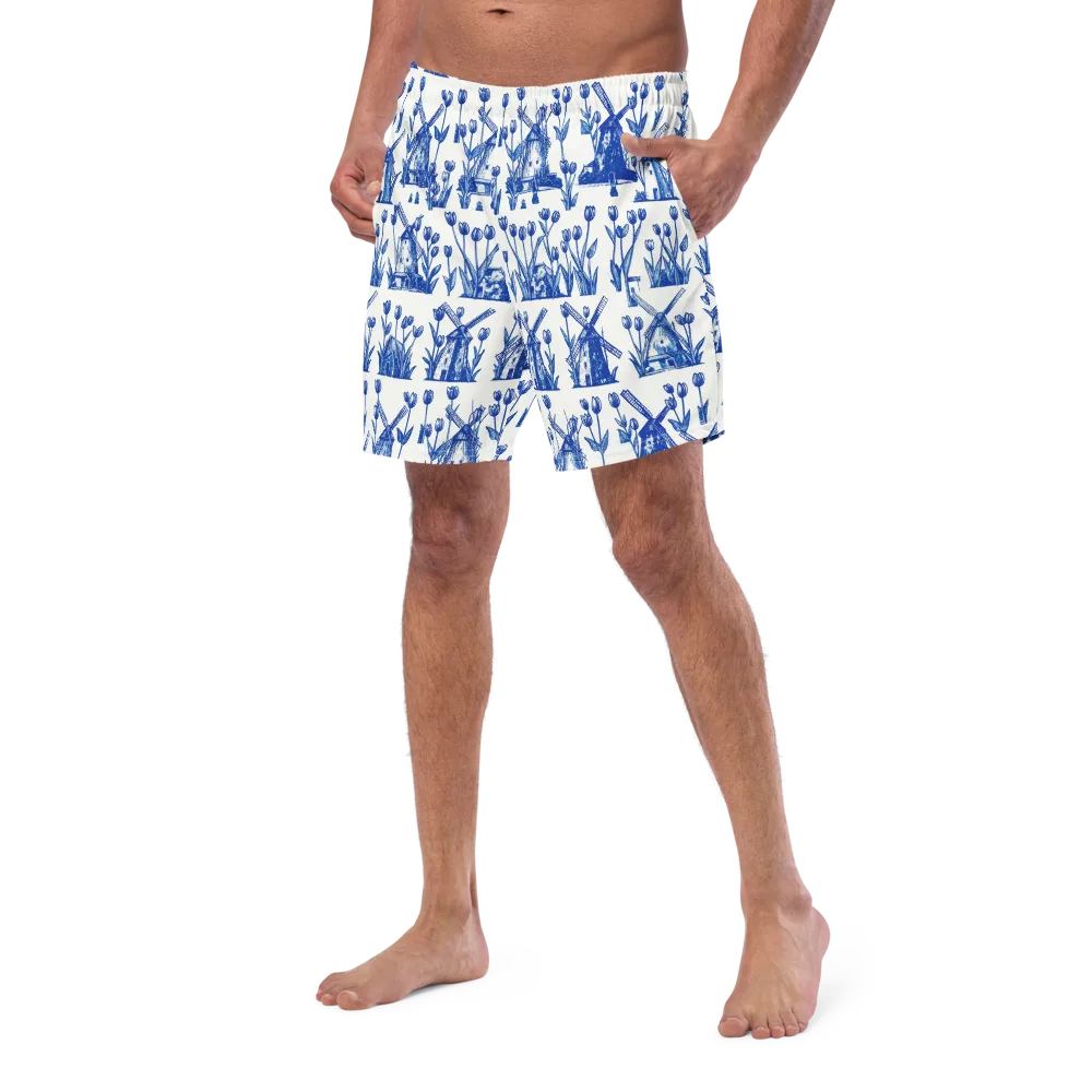 Bluebell Windmills on Swim Trunks — Left Front