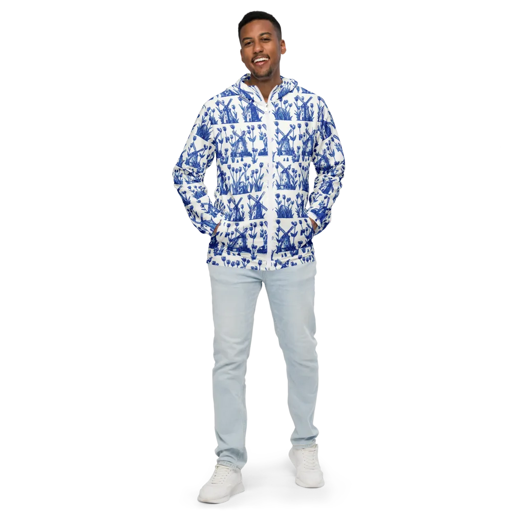 Bluebell Windmills on Men's Windbreaker — Front