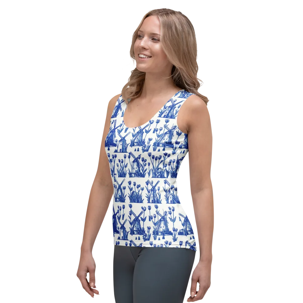 Bluebell Windmills on Women's Tank Top — Left Front