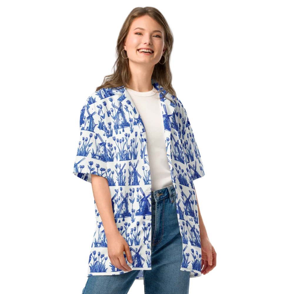 Bluebell Windmills on Button Shirt — Front