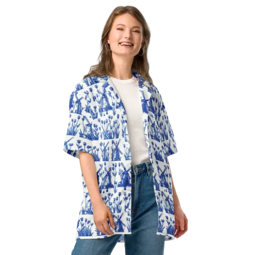 Bluebell Windmills on a Button Shirt