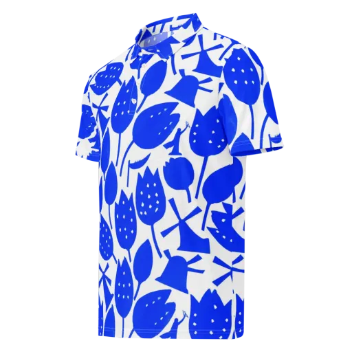 Bluebell Static on a Men's Slim Fit Polo Shirt