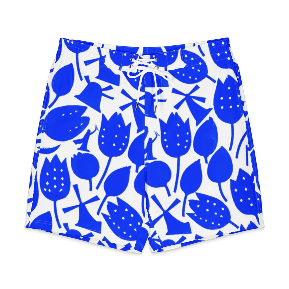 Bluebell Static on Men's Board Shorts — Front