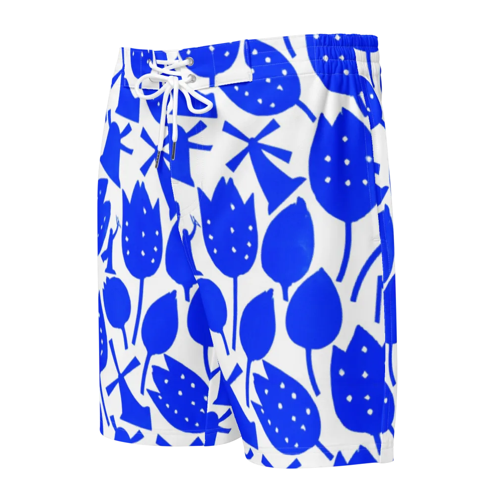 Bluebell Static on Men's Board Shorts — Front