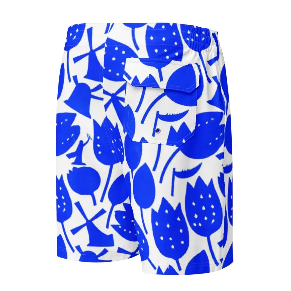 Bluebell Static on Men's Board Shorts — Back