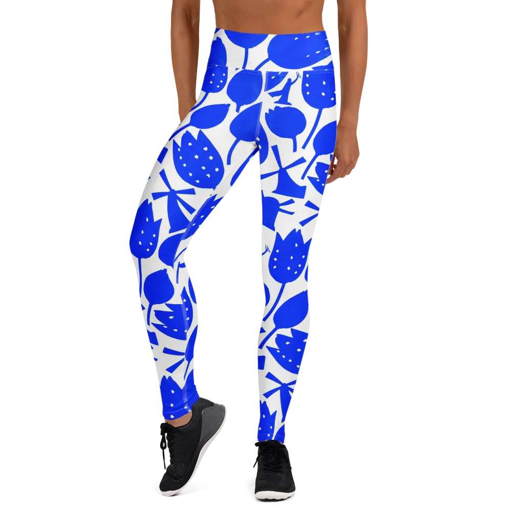 Bluebell Static on Yoga Leggings — Front