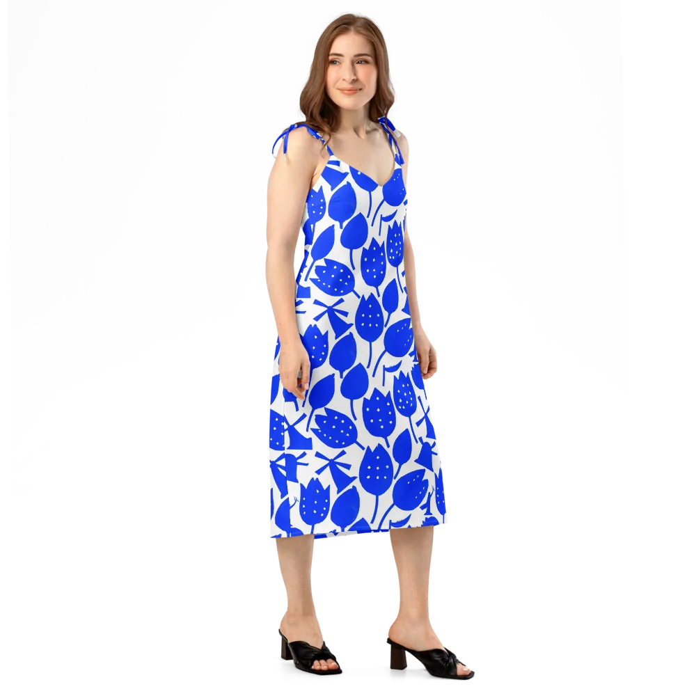 Bluebell Static on Slip Dress — Right Front