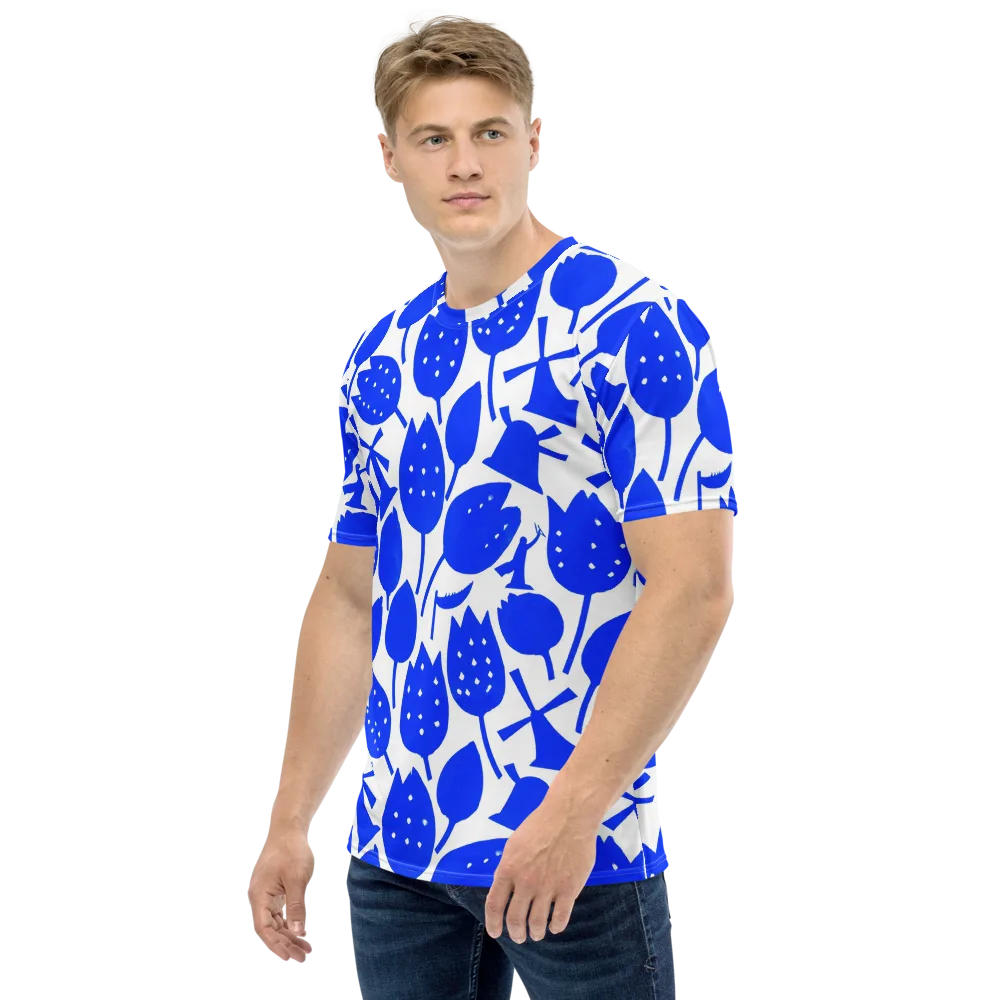 Bluebell Static on Men's Crew Neck T-Shirt — Left