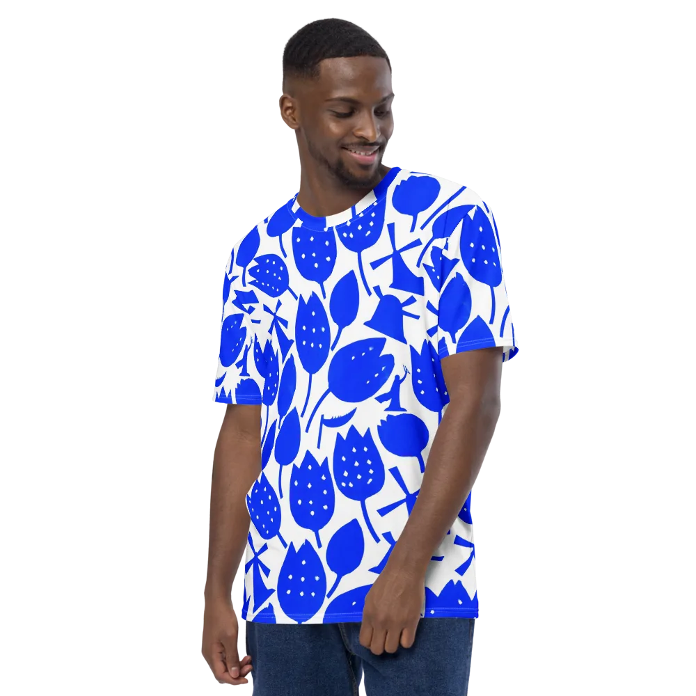 Bluebell Static on Men's Crew Neck T-Shirt — Left