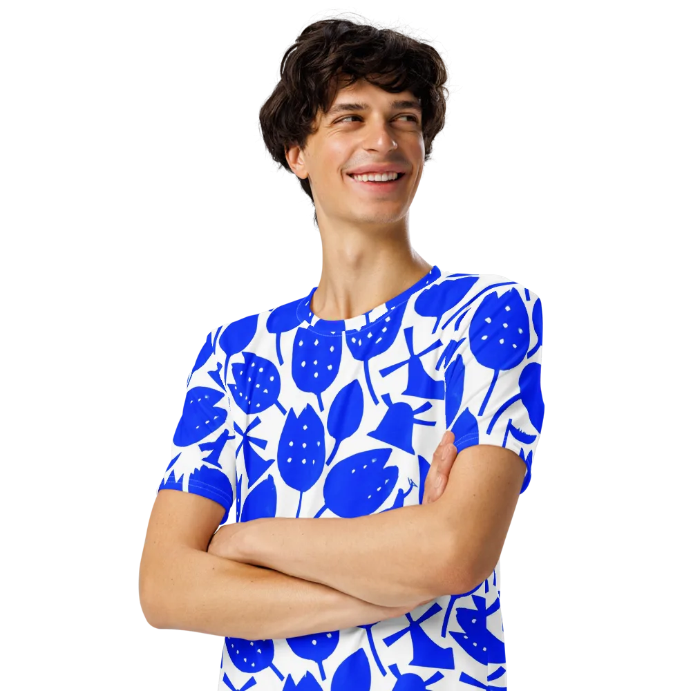 Bluebell Static on Men's Crew Neck T-Shirt — Left Front