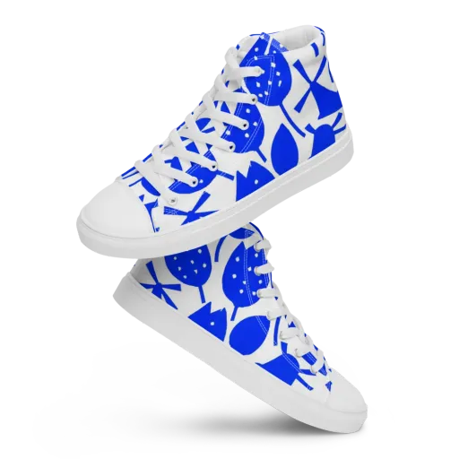 Bluebell Static on a Men's High Top Canvas Shoes