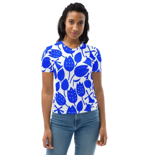 Bluebell Static on a Women's Crew Neck T-Shirt