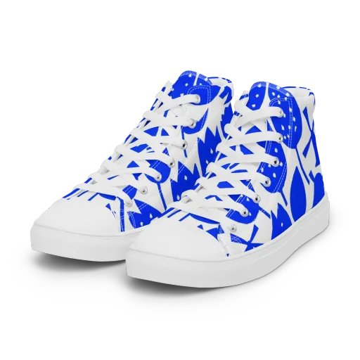 Bluebell Static on a Women's High Top Canvas Shoes