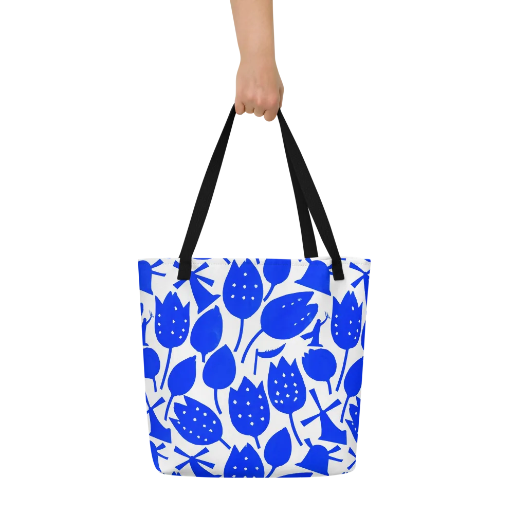 Bluebell Static on Large Tote Bag W/ Pocket — Front