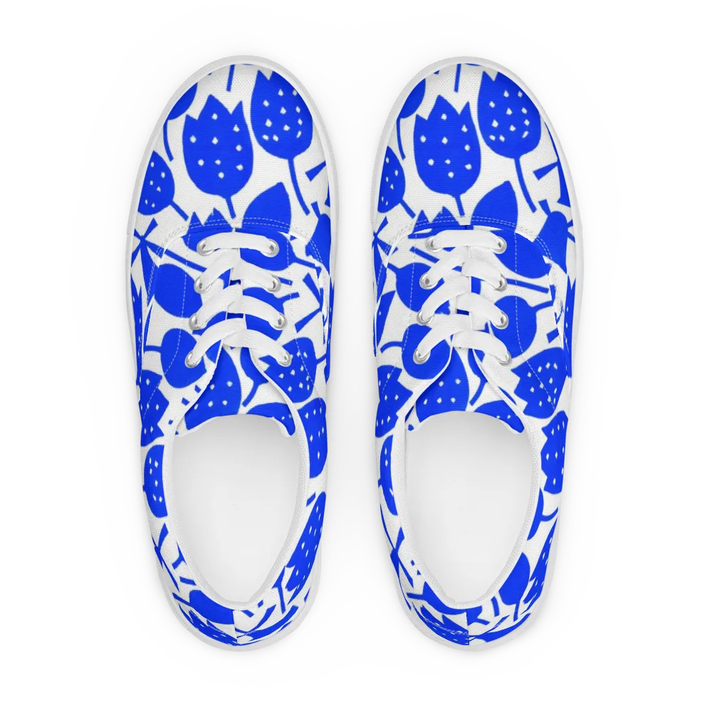 Bluebell Static on Men's Lace-Up Canvas Shoes — Front