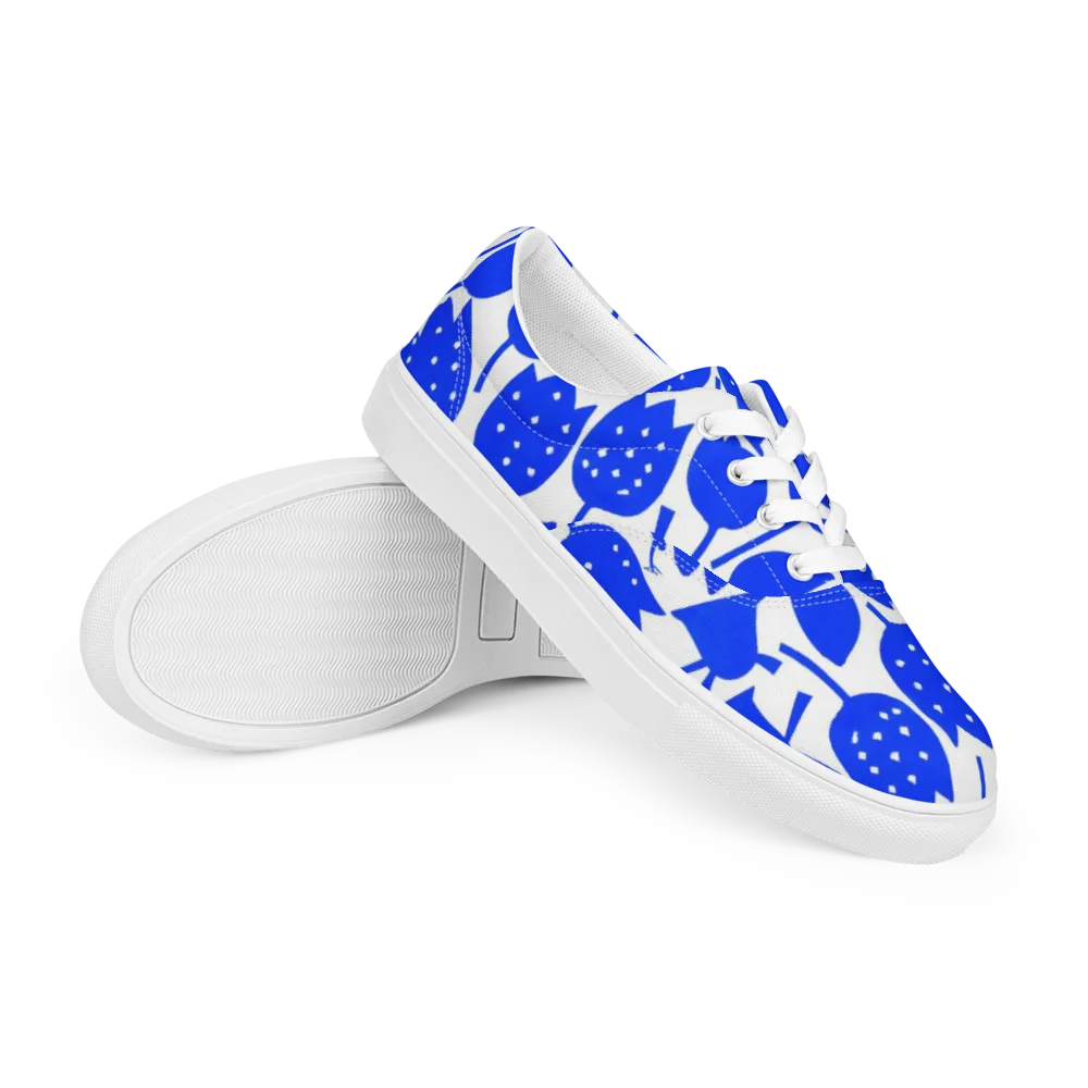 Bluebell Static on Men's Lace-Up Canvas Shoes — Right Front