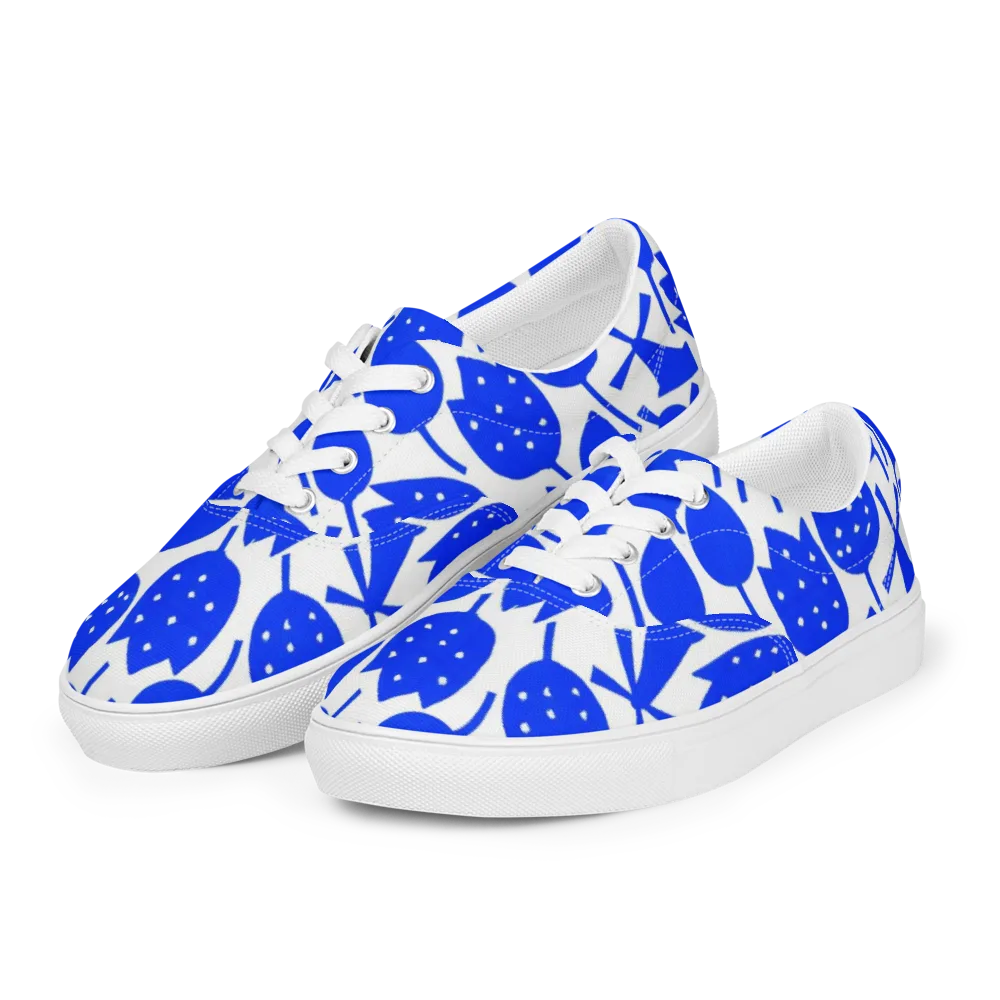 Bluebell Static on Men's Lace-Up Canvas Shoes — Left Front