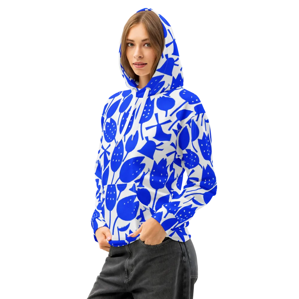 Bluebell Static on Cotton Hoodie — Left Front