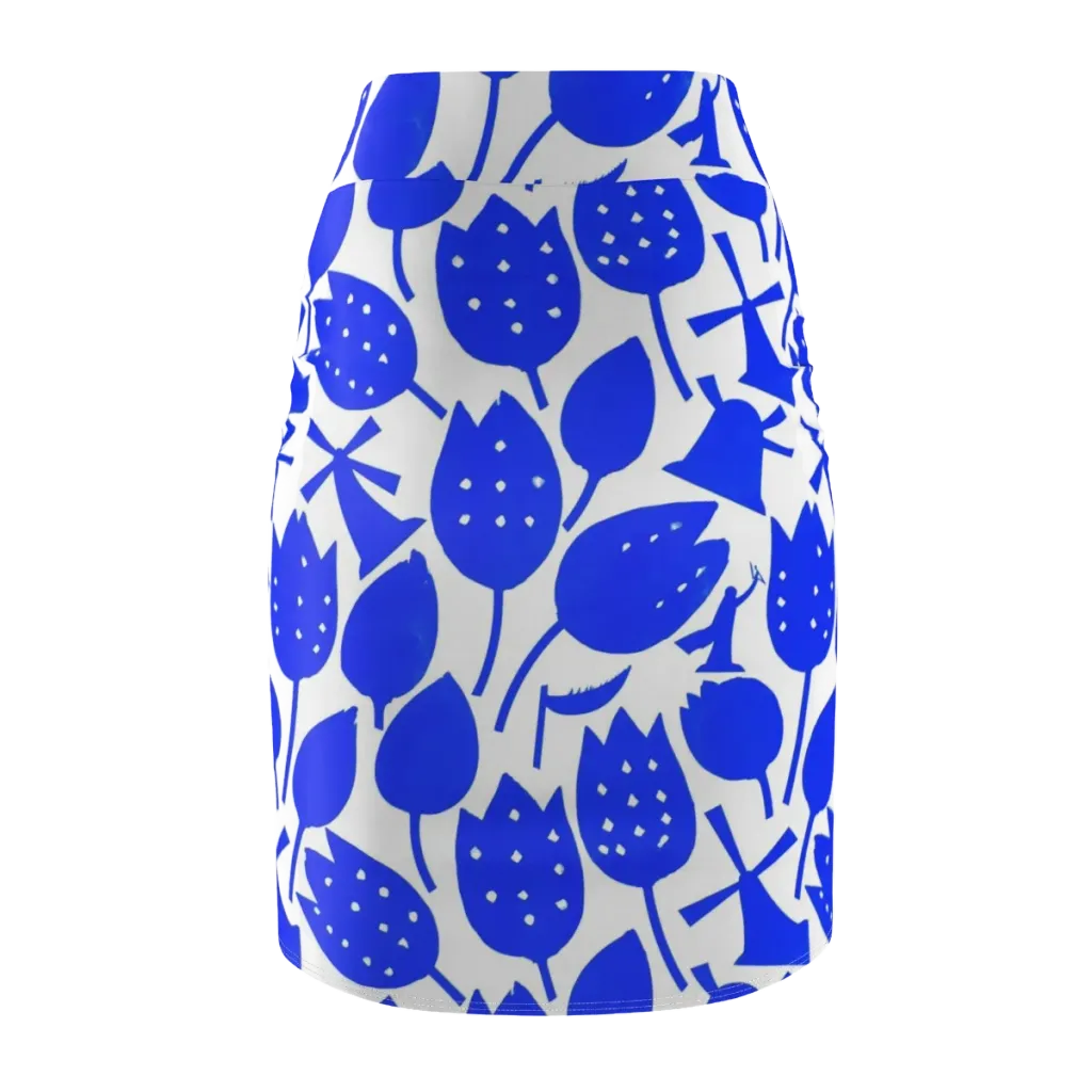 Bluebell Static on Pencil Skirt — Back