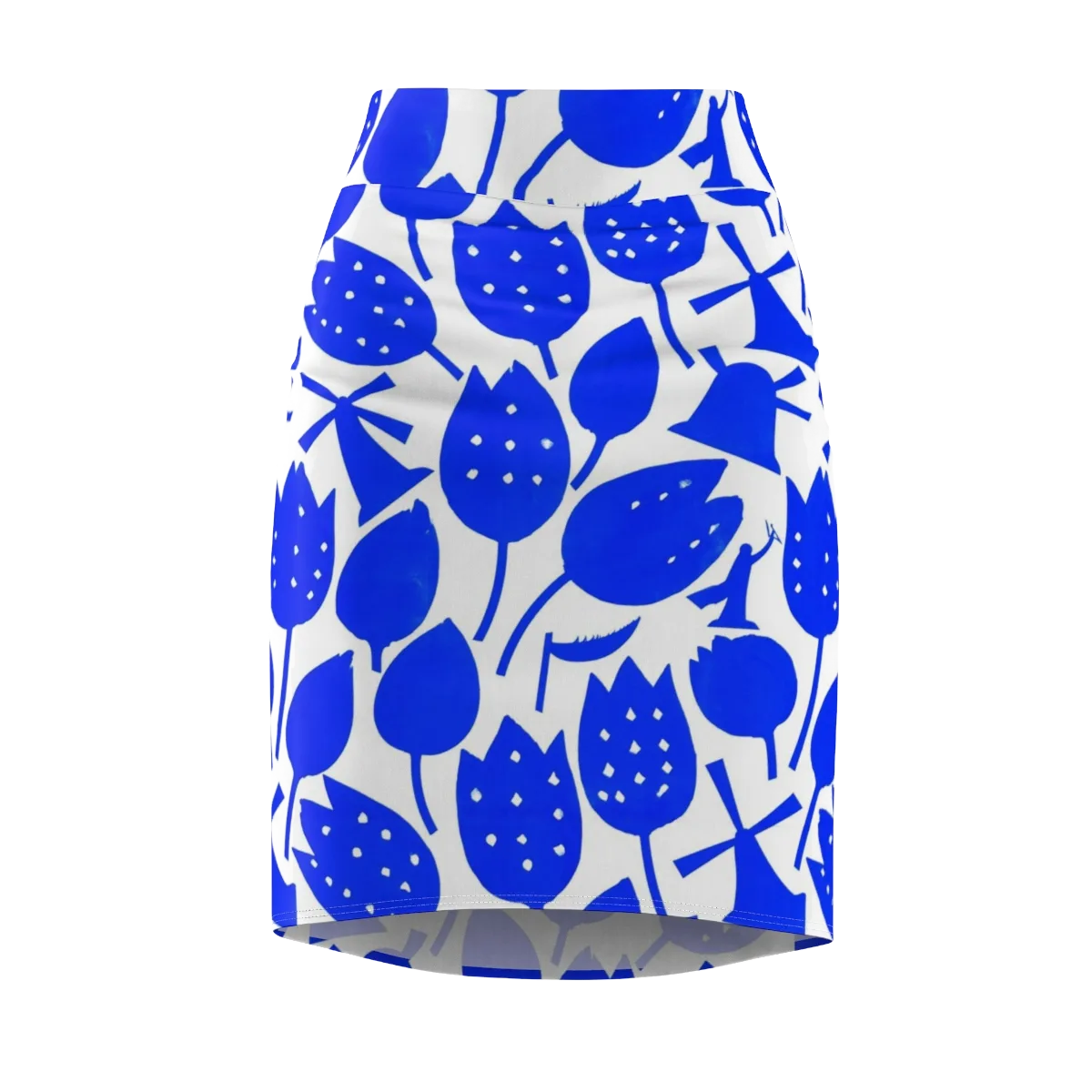 Bluebell Static on Pencil Skirt — Front