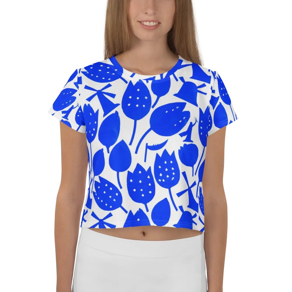 Bluebell Static on Crop Tee — Front