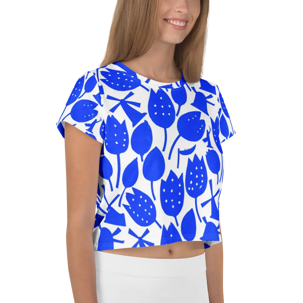 Bluebell Static on Crop Tee — Right