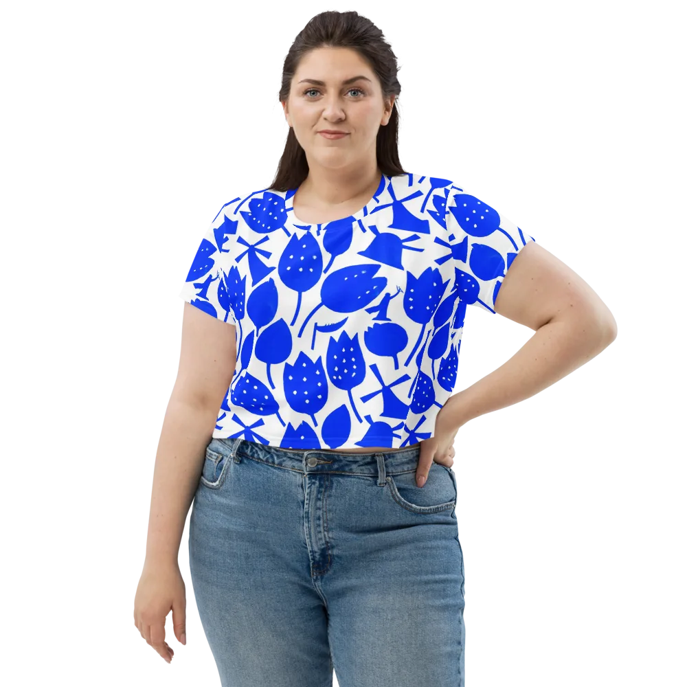 Bluebell Static on Crop Tee — Front