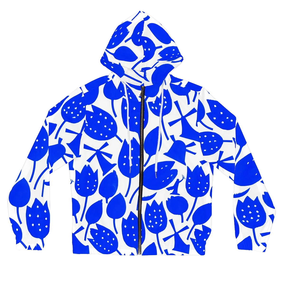 Bluebell Static on Women's Full-Zip Hoodie — Front