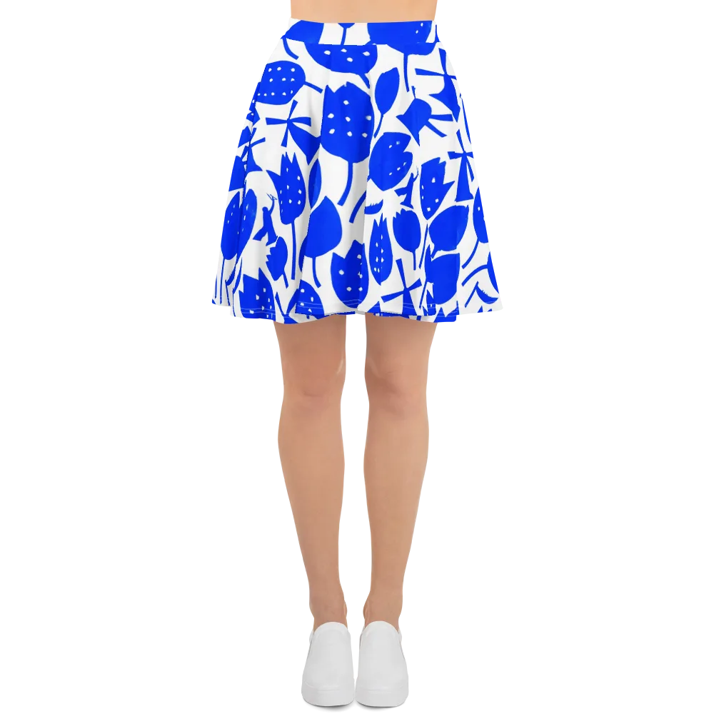 Bluebell Static on Skater Skirt — Front