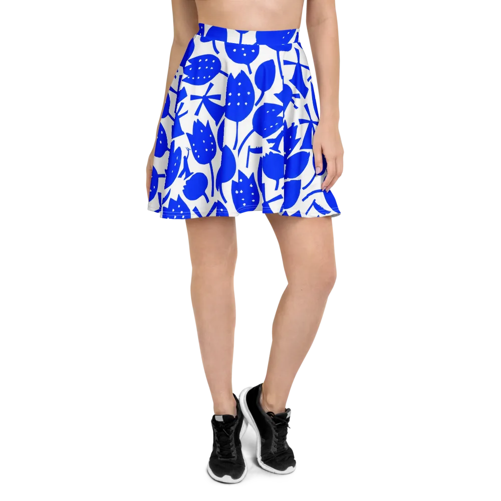 Bluebell Static on Skater Skirt — Front