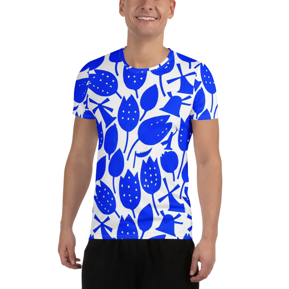 Bluebell Static on Men's Athletic T-Shirt — Front