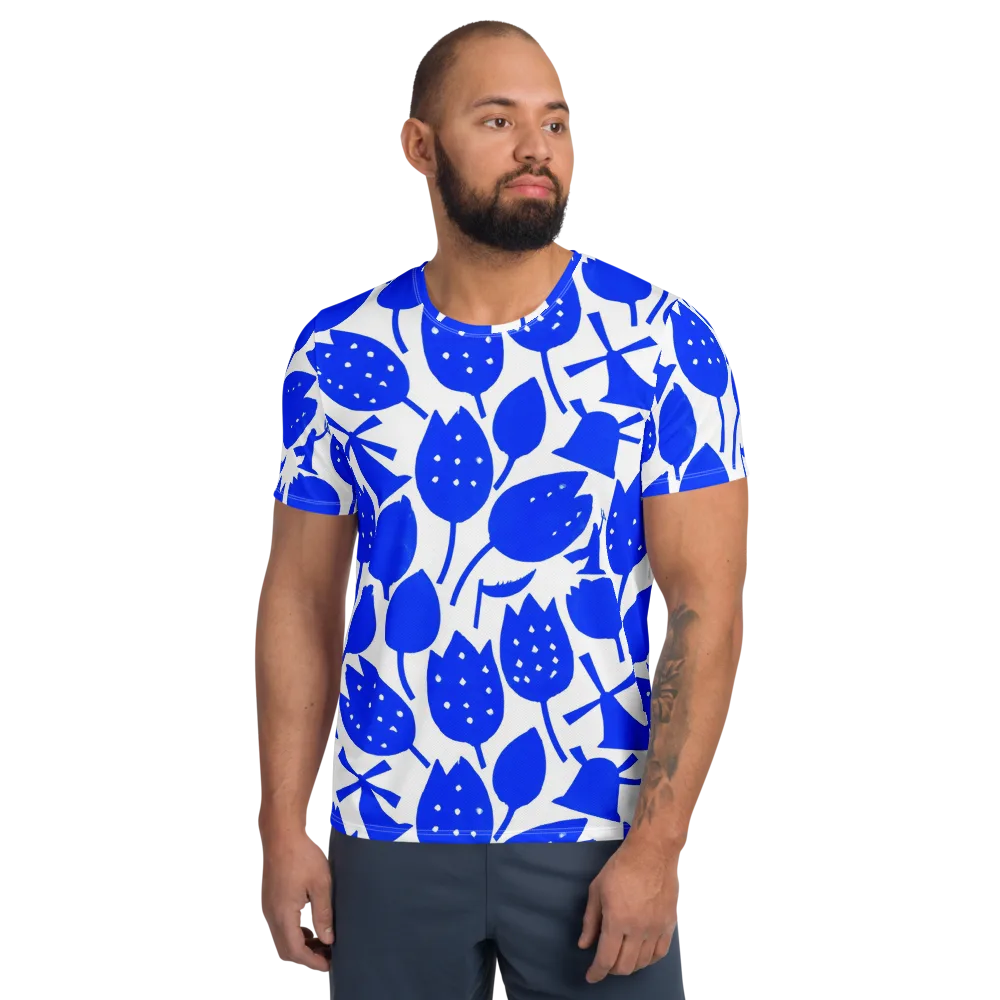 Bluebell Static on Men's Athletic T-Shirt — Front