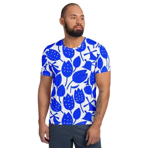 Bluebell Static on a Men's Athletic T-Shirt
