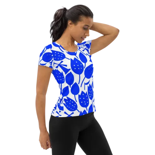 Bluebell Static on a Women's Athletic T-Shirt