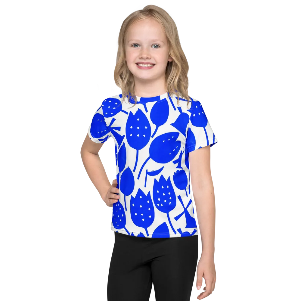 Bluebell Static on Kids Crew Neck T-Shirt — Front