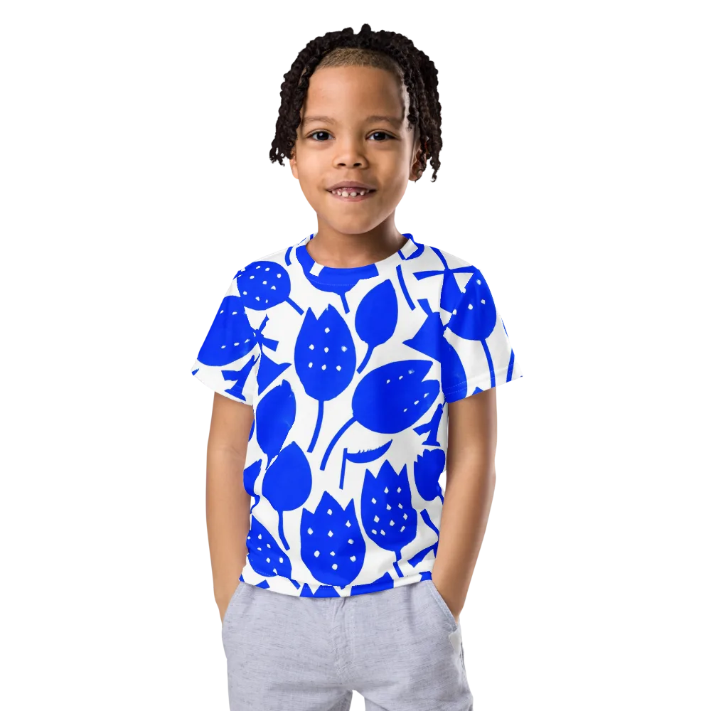 Bluebell Static on Kids Crew Neck T-Shirt — Front