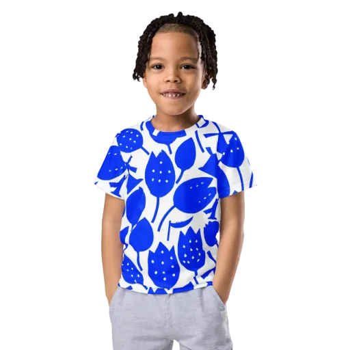 Bluebell Static on a Kids Crew Neck T-Shirt