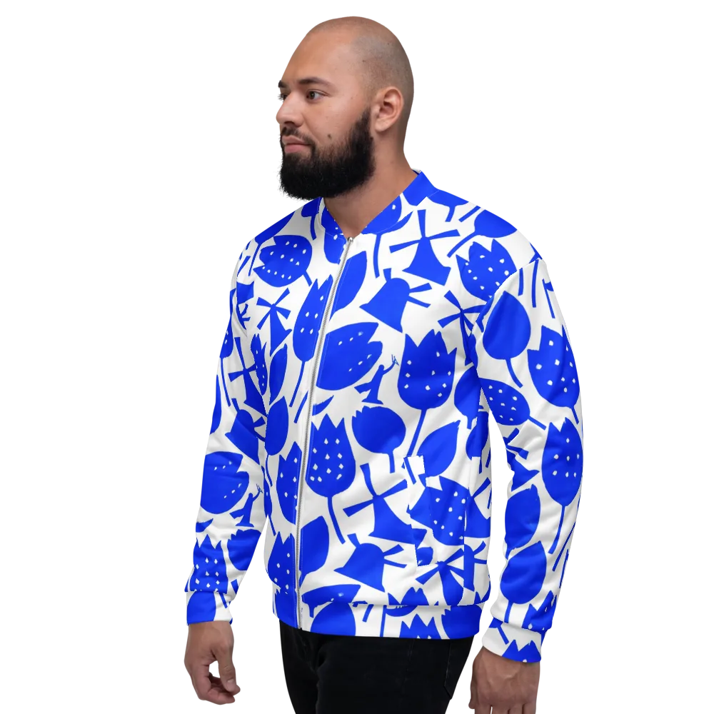 Bluebell Static on Bomber Jacket — Left