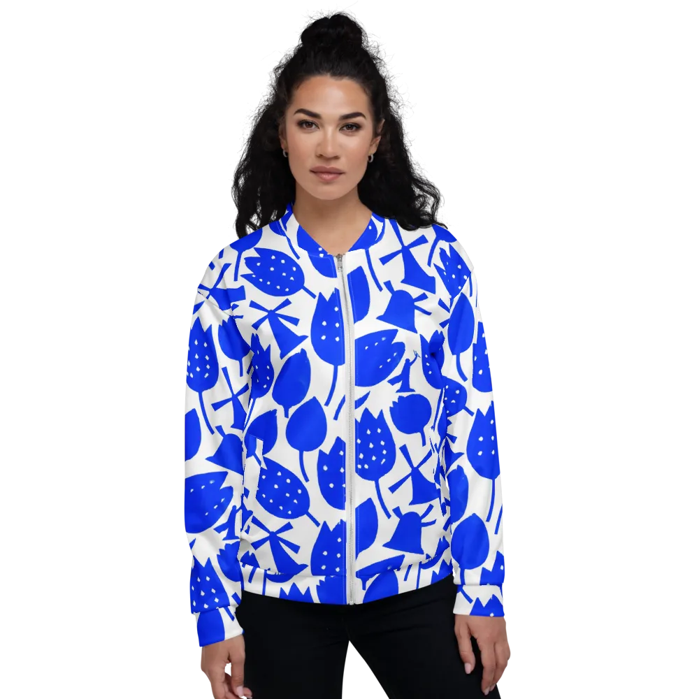 Bluebell Static on Bomber Jacket — Front