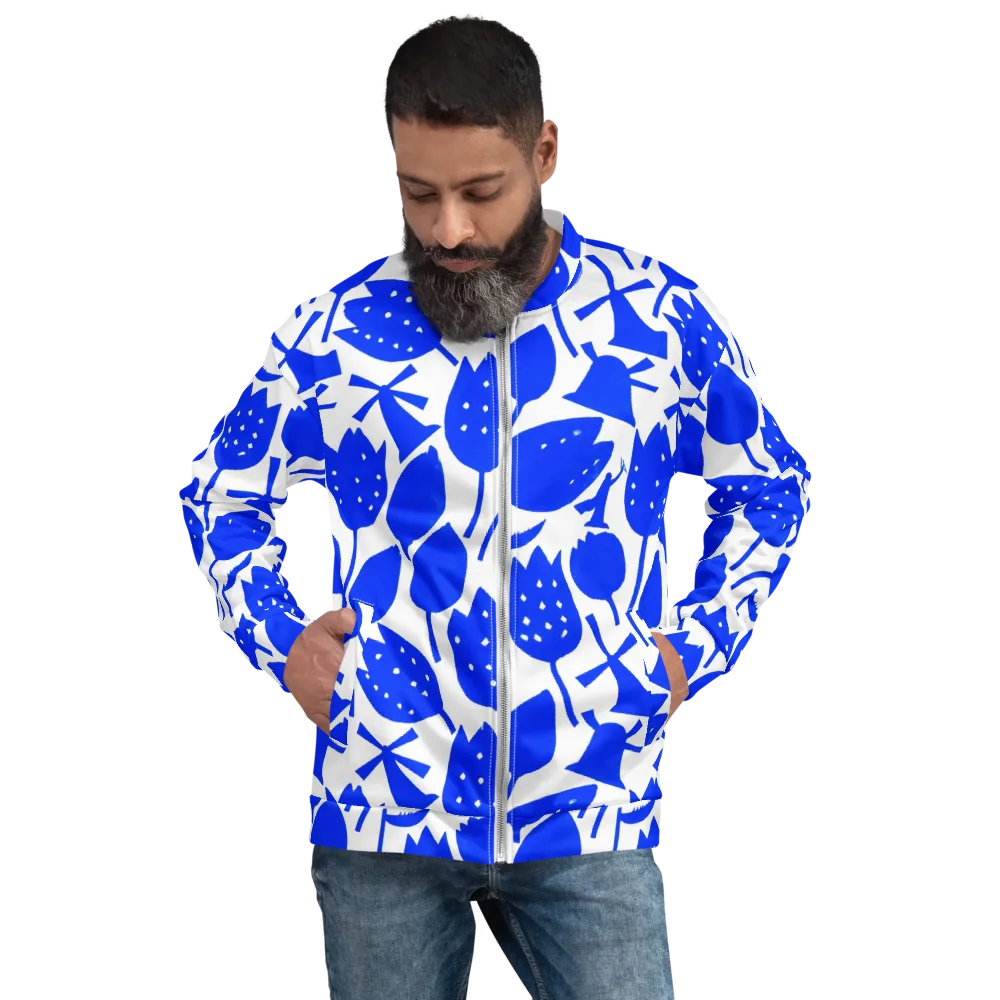 Bluebell Static on Bomber Jacket — Front