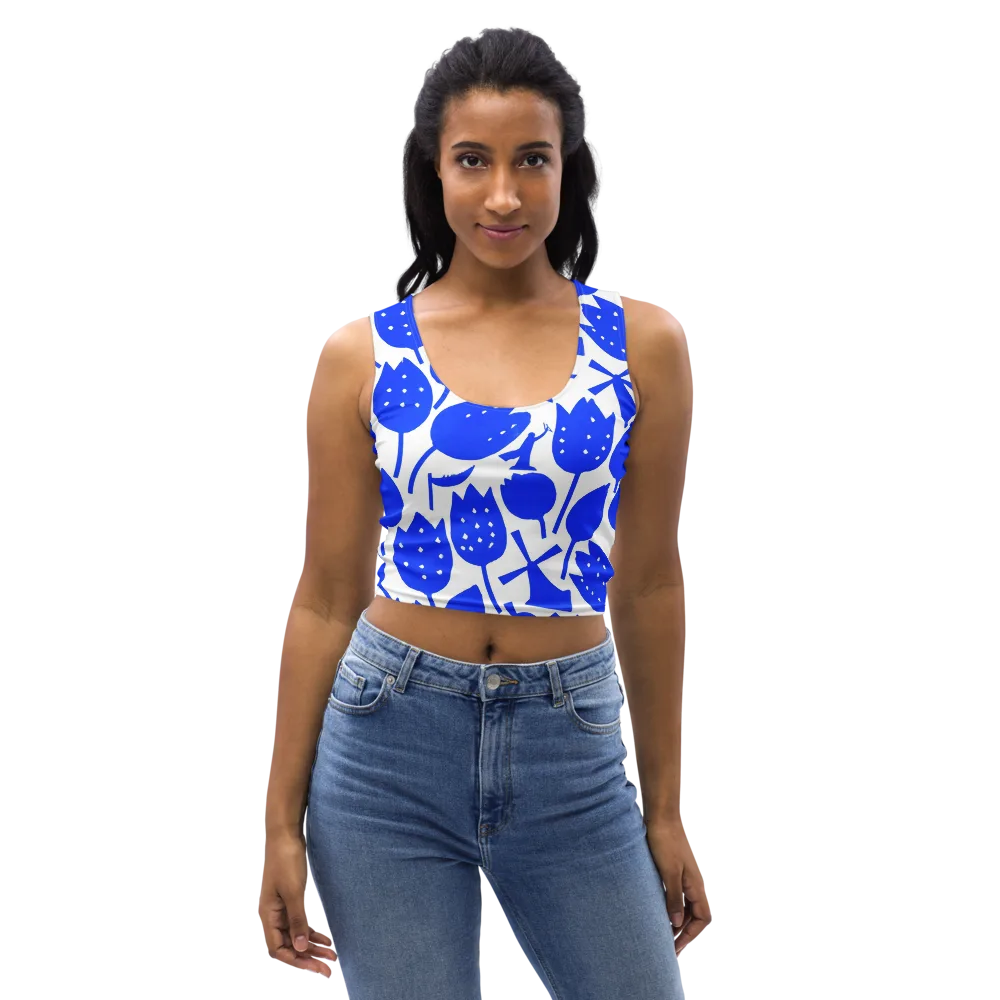 Bluebell Static on Crop Top — Front