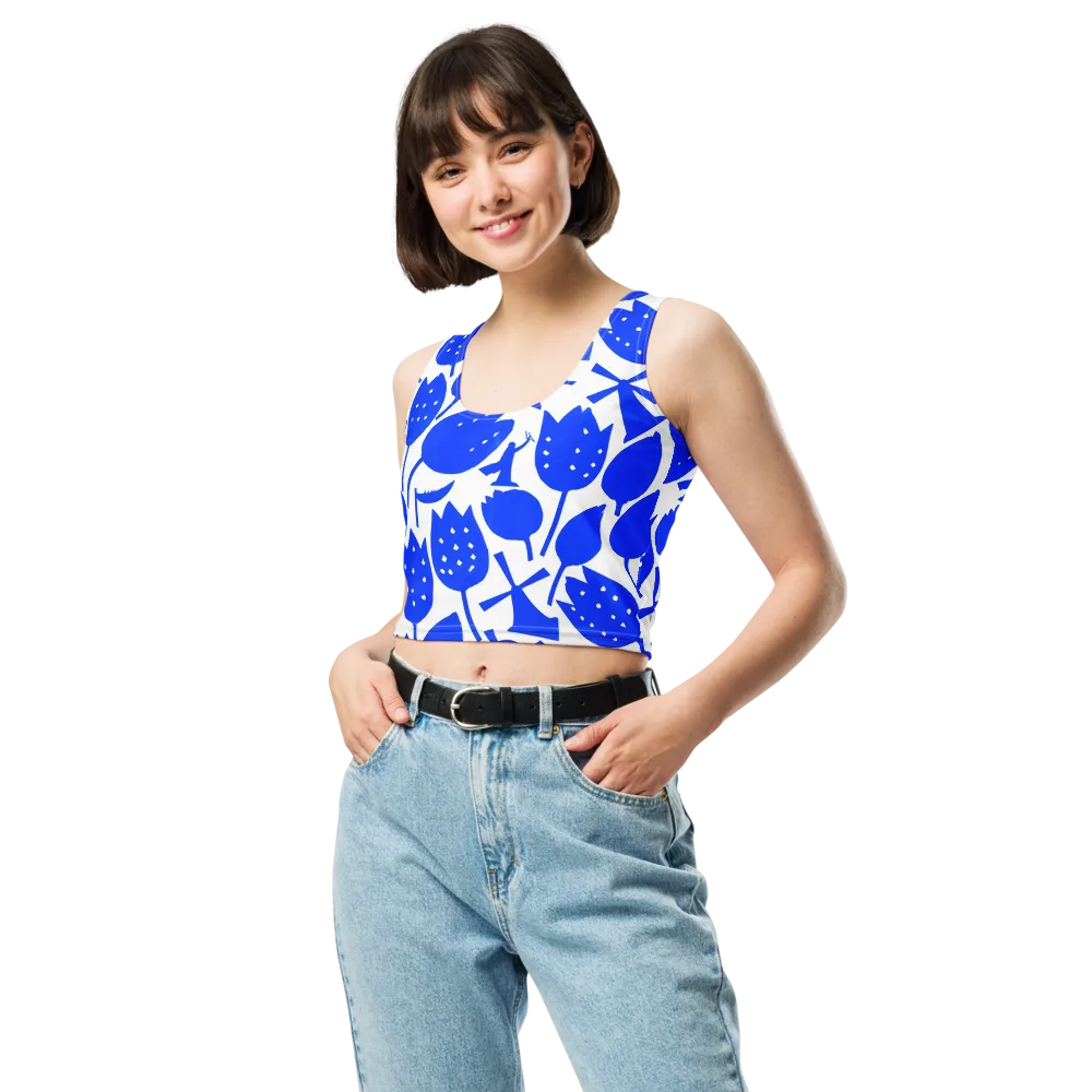 Bluebell Static on Crop Top — Front