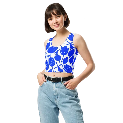 Bluebell Static on a Crop Top