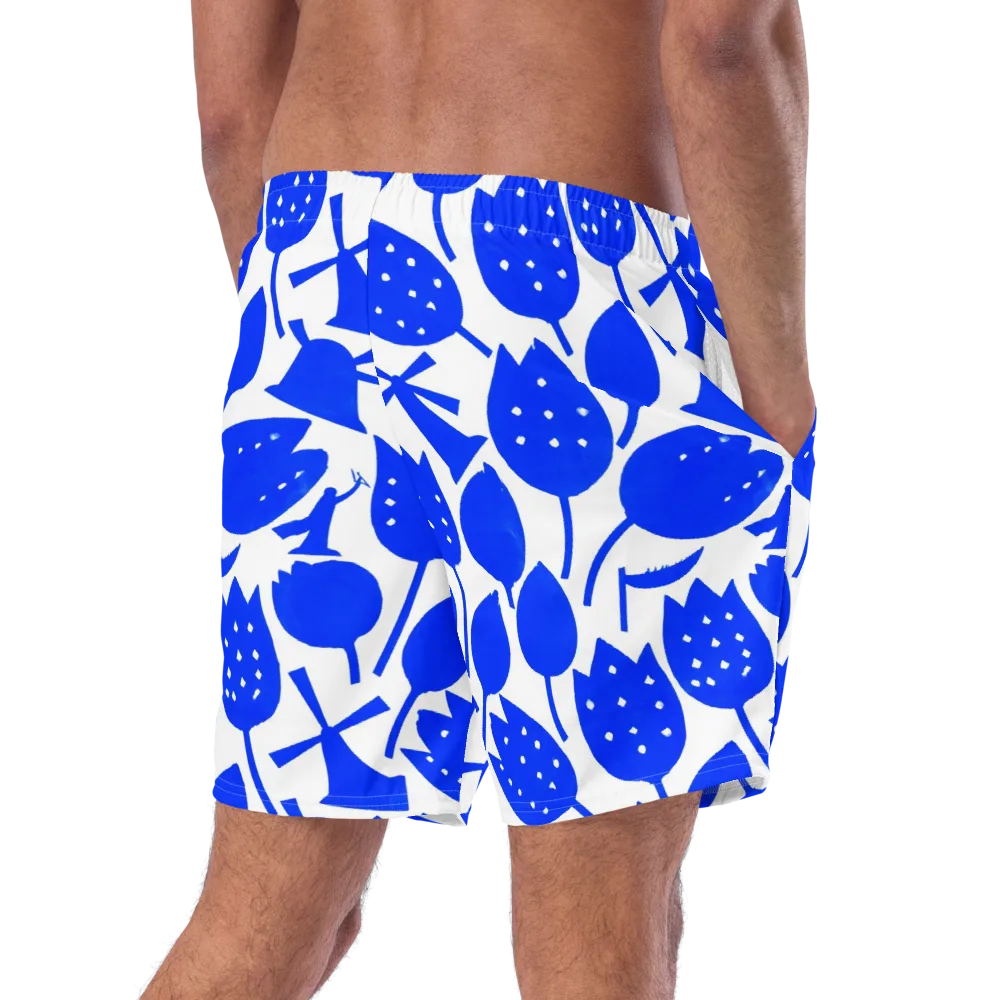 Bluebell Static on Swim Trunks — Right Back