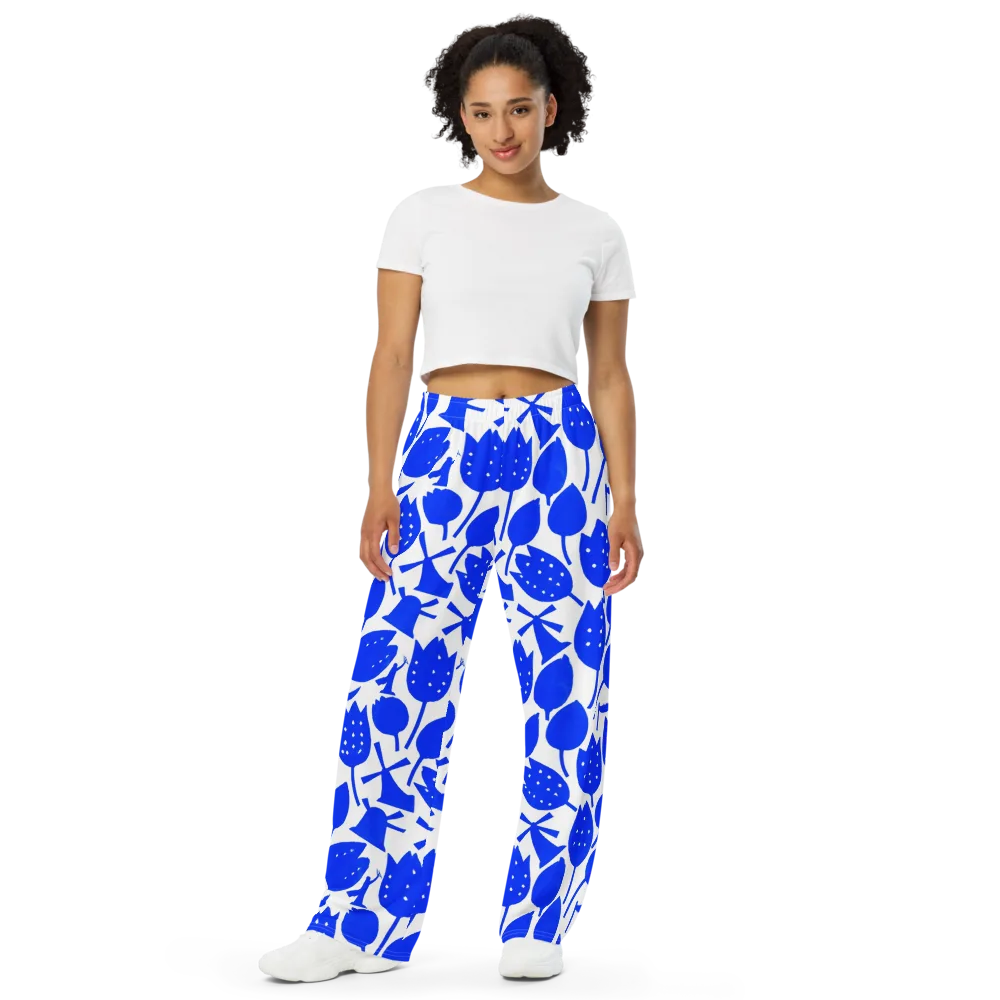 Bluebell Static on Wide-Leg Pants — Front