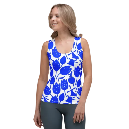 Bluebell Static on a Women's Tank Top